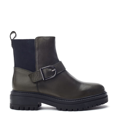 Othelia Khaki Leather Boots