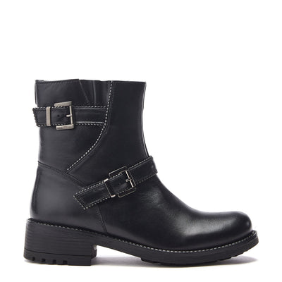 Oui Black Leather Boots