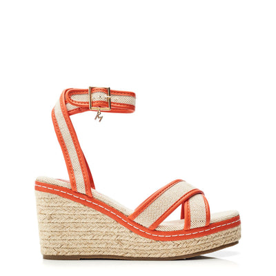 Pamela Orange Textile Sandals