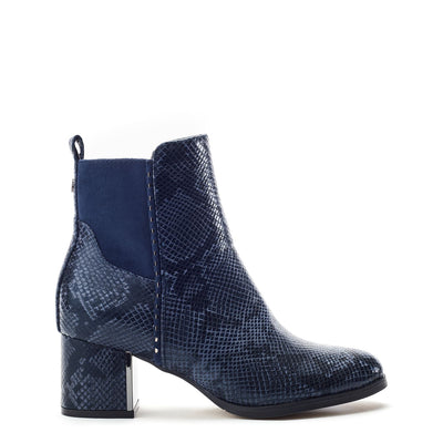 Panora Navy Snake Print Boots