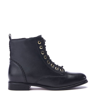 Penelopi Black Leather Leather Boots