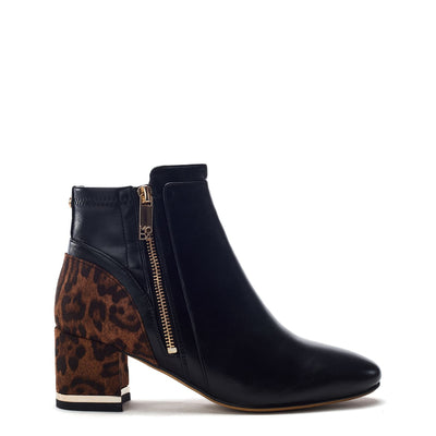 Pesar Black - Leopard Alcantara Boots