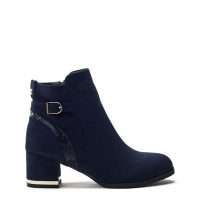 Peyari Navy Alcantara Boots