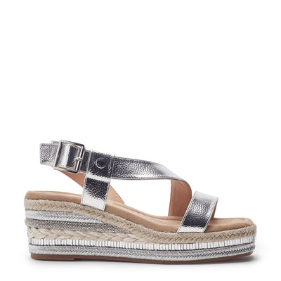 Poseo Silver Alcantara Sandals