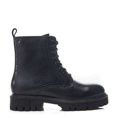 Presses Black Leather Boots