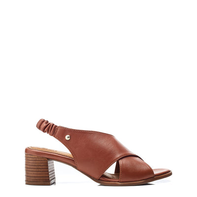 Prinia Tan Leather Sandals