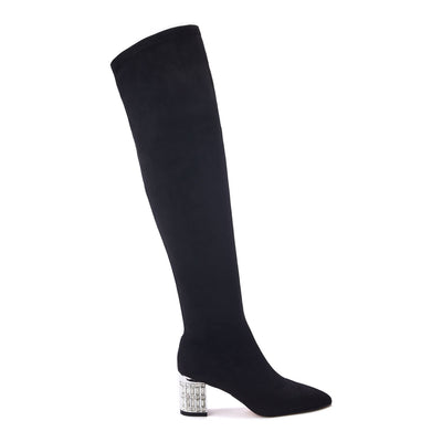 Quanna Black Alcantara Boots