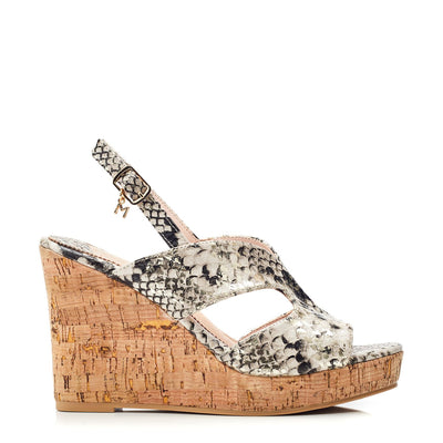 Rebellious Natural Snake Print Sandals