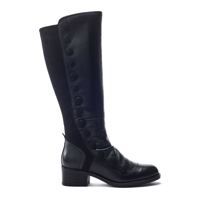 Riyla Black Leather Boots