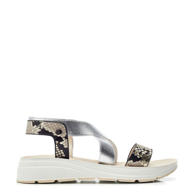 Rosanne Natural Snake Snake Print Sandals