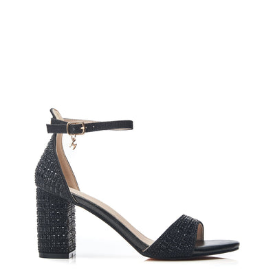 Rubiana Black Textile Sandals