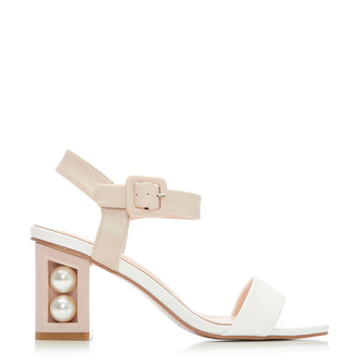 Sandypearl Nude - White Porvair Sandals