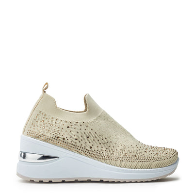 Savina Beige Porvair Trainers