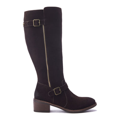 Senlis Dark Brown Suede Boots