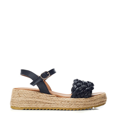 Sh Adrienne Black Leather Sandals