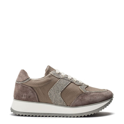 Sh Eager Taupe Leather Trainers