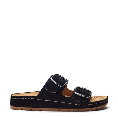 Sh Elate Black Suede Sandals