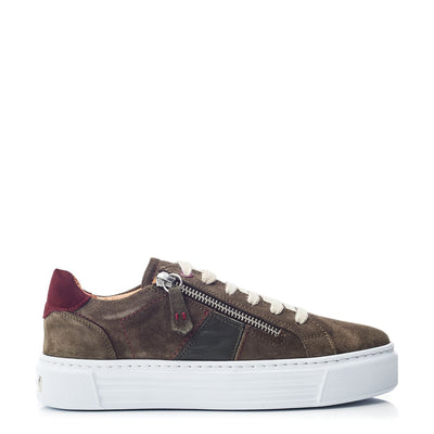 Sh Ely Khaki Suede Trainers