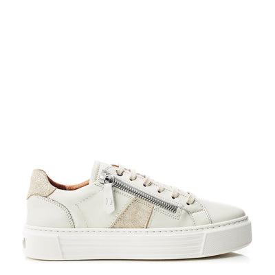 Sh Ely Off White Leather Trainers