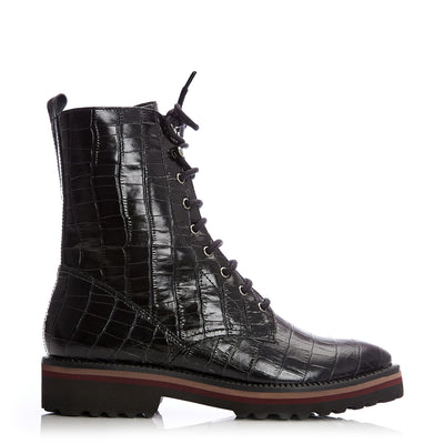 Sh Gator Black Croc Croc Boots