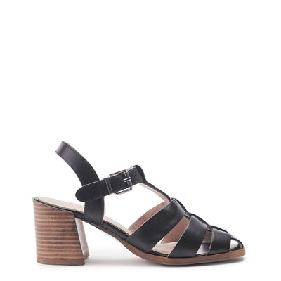 Sh Gerrie Black Leather Sandals