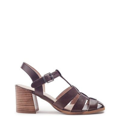 Sh Gerrie Dark Brown Leather Sandals