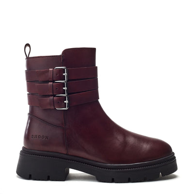 Sh Giddy Burgundy Leather Boots