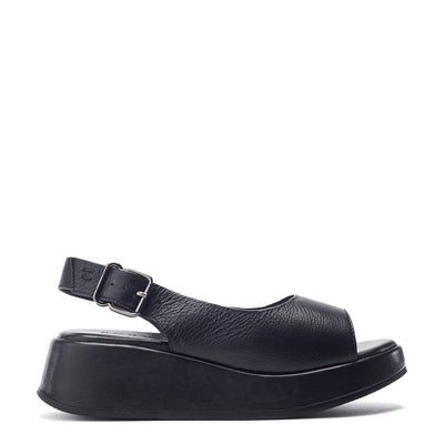 Sh Gorge Black Leather Sandals
