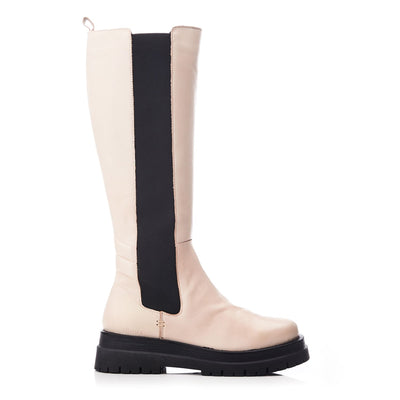 Sh Idoma Cream Leather Boots