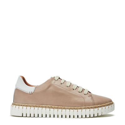 Sh Indent Beige Leather Trainers
