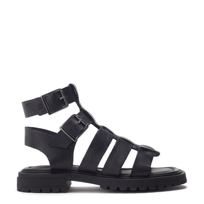 Sh Inland Black Leather Sandals