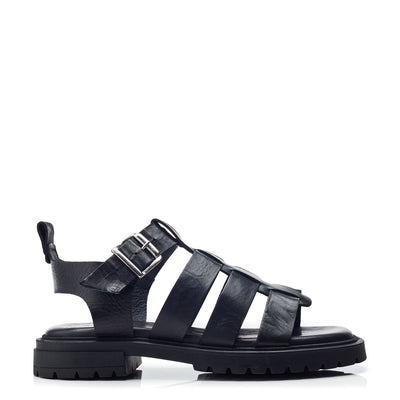 Sh Inshore Black Leather Sandals