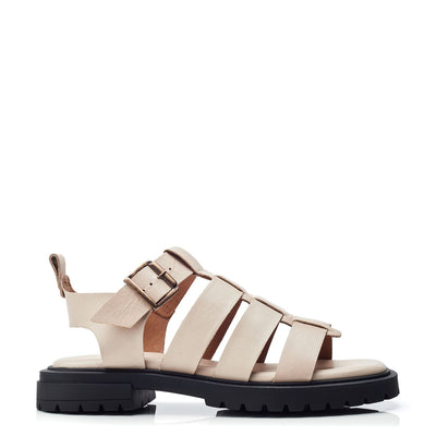 Sh Inshore Off White Leather Sandals