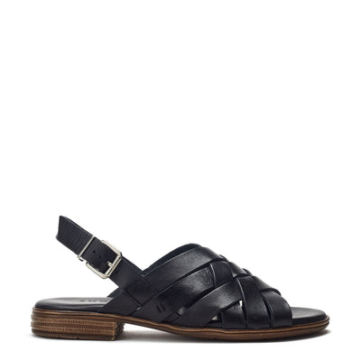 Sh Ionia Black Leather Sandals