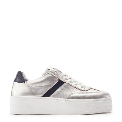 Sh Ire Silver Leather Trainers