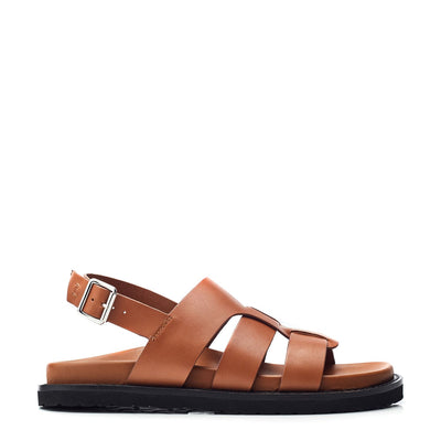 Sh Lonnie Tan Leather Sandals