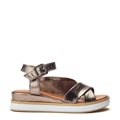Sh Meade Pewter Leather Sandals