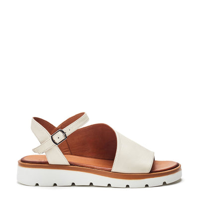 Sh Moire Off White Leather Sandals