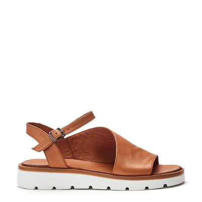 Sh Moire Tan Leather Sandals