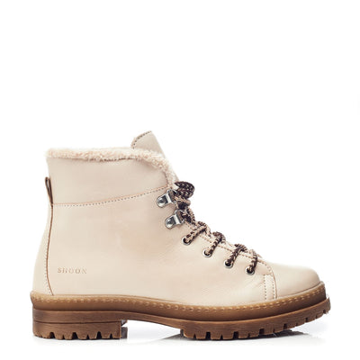 Sh Onella Off White Leather Boots