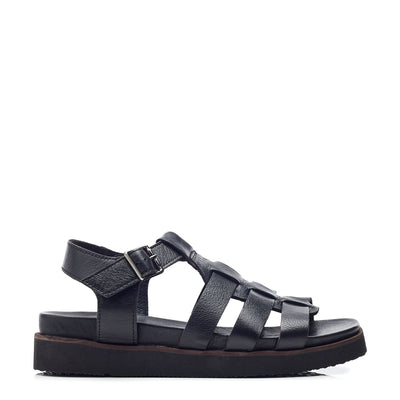 Sh Shipshape Black Leather Sandals