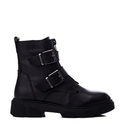 Sh Soller Black Leather Leather Boots