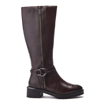 Sherie Burgundy Leather Boots