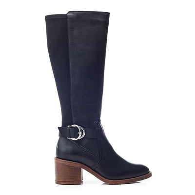 Silvie Black Leather Boots