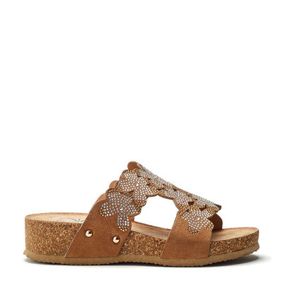 Skyie Camel Alcantara Sandals