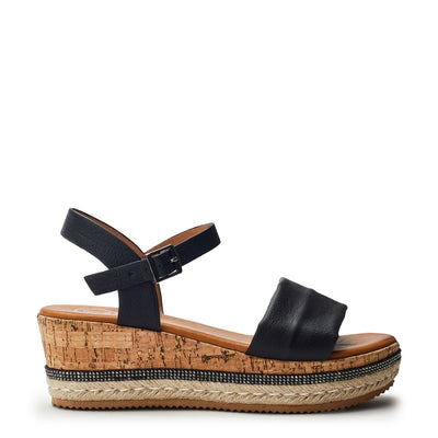 Solelii Black Porvair Sandals