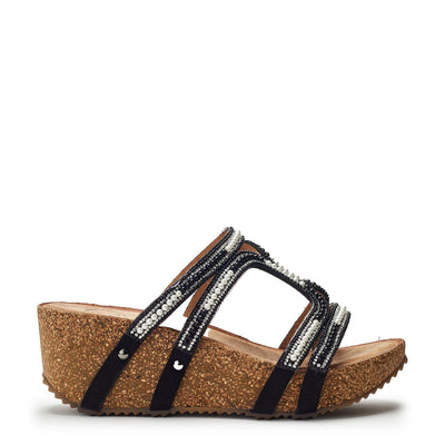 Sorrel Black Alcantara Sandals