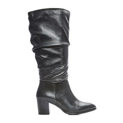 Starlene Black Leather Boots