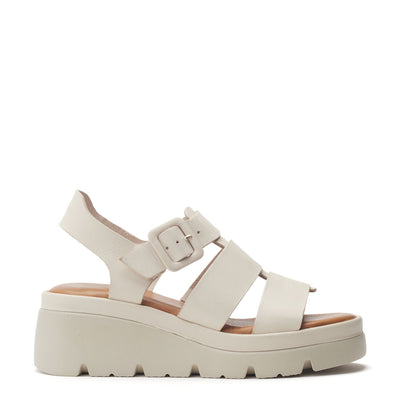 Stathes Off White Leather Sandals