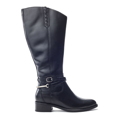 Syanna Black Leather Boots